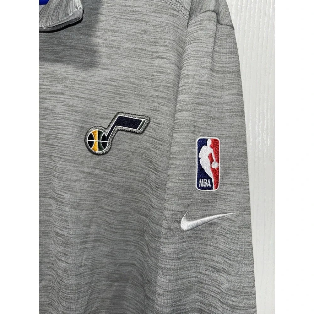 Utah Jazz Sweater Mens XL Nike Dri-Fit Heather‎ Gray Quick Dry Basketball